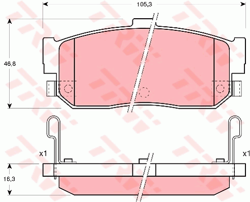 TRW DTEC Brake Pad Set Rear GDB3181DT