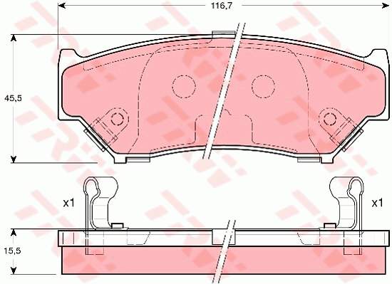 TRW Cotec Brake Pad Set Front GDB3182