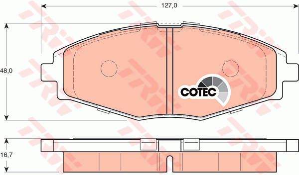 TRW DTEC Brake Pad Set Front GDB3195DT