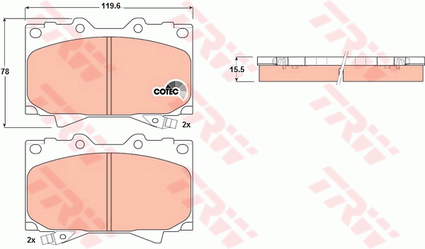TRW DTEC Brake Pad Set Front GDB3197DT