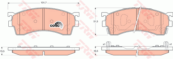 TRW DTEC Brake Pad Set Front GDB3209DT