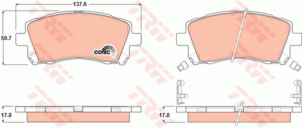 TRW DTEC Brake Pad Set Front GDB3217DT