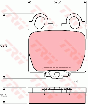 TRW DTEC Brake Pad Set Rear GDB3233DT