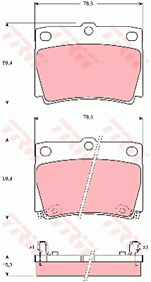 TRW DTEC Brake Pad Set Rear GDB3239DT
