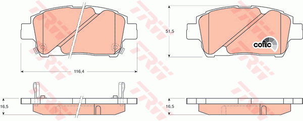 TRW DTEC Brake Pad Set Front GDB3242DT