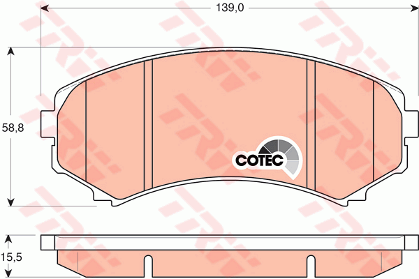 TRW DTEC Brake Pad Set Front GDB3246DT
