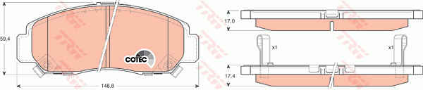 TRW DTEC Brake Pad Set Front GDB3268DT