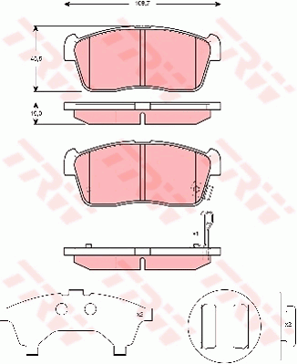 TRW DTEC Brake Pad Set Front GDB3276DT