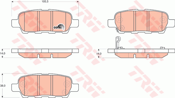 TRW DTEC Brake Pad Set Rear GDB3294DT