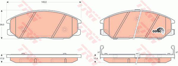 TRW DTEC Brake Pad Set Front GDB3297DT