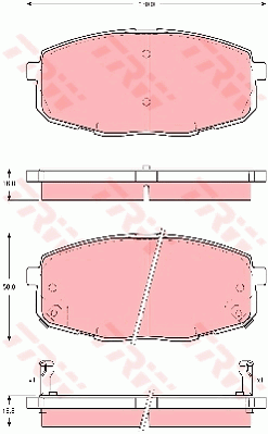 TRW Cotec Brake Pad Set Front GDB3342