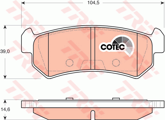 TRW Cotec Brake Pad Set Rear GDB3348