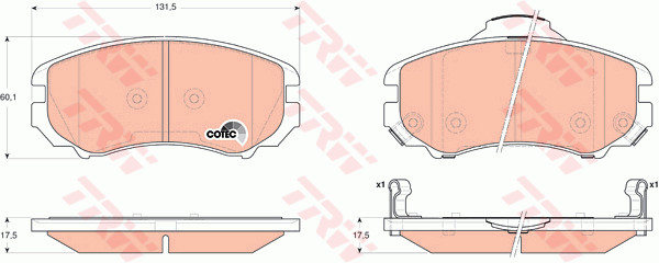 TRW DTEC Brake Pad Set Front GDB3352DT