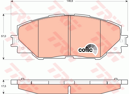 TRW DTEC Brake Pad Set Front GDB3424DT
