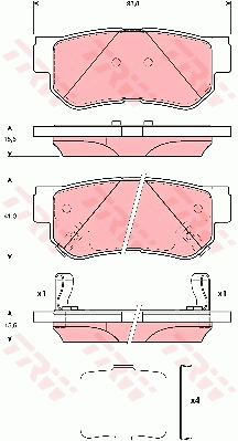 TRW Cotec Brake Pad Set Rear GDB3432