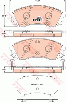 TRW DTEC Brake Pad Set Front GDB3448DT