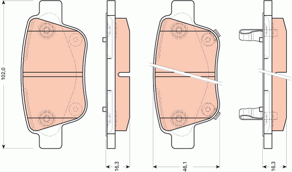 TRW DTEC Brake Pad Set Rear GDB3456DT