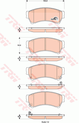 TRW DTEC Brake Pad Set Front GDB3501DT