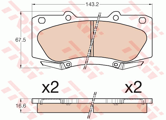 TRW Cotec Brake Pad Set Front GDB3534