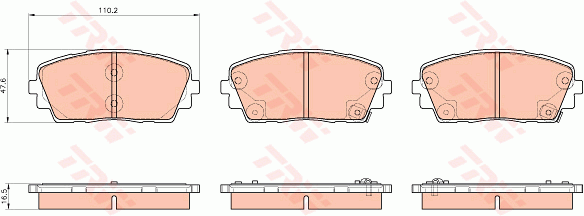 TRW Cotec Brake Pad Set Front GDB3535