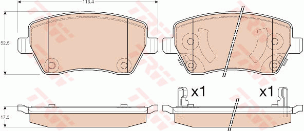 TRW Cotec Brake Pad Set Front GDB3546