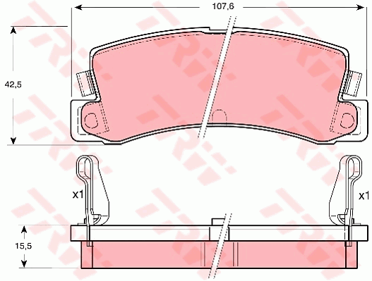 TRW DTEC Brake Pad Set Rear GDB730DT