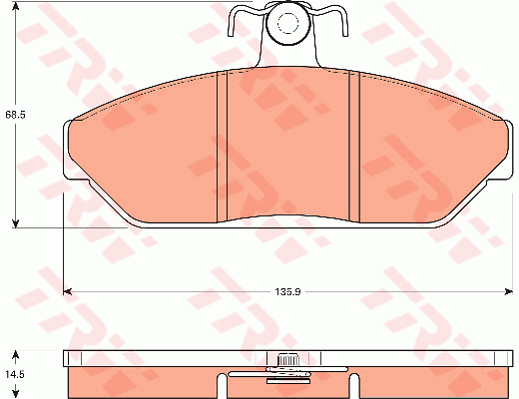 TRW DTEC Brake Pad Set Front GDB7550DT