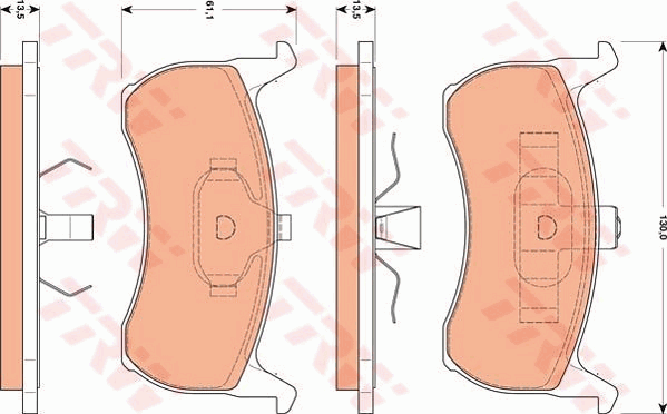 TRW DTEC Brake Pad Set Front GDB7555DT