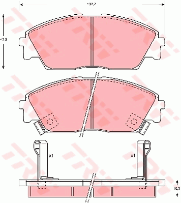 TRW DTEC Brake Pad Set Front GDB763DT