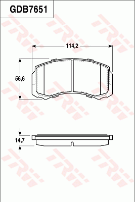 TRW DTEC Brake Pad Set Front GDB7651DT