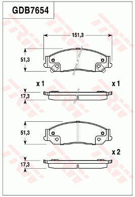 TRW DTEC Brake Pad Set Front GDB7654DT
