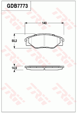 TRW DTEC Brake Pad Set Rear GDB7773DT