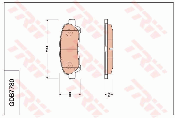 TRW DTEC Brake Pad Set Rear GDB7780DT