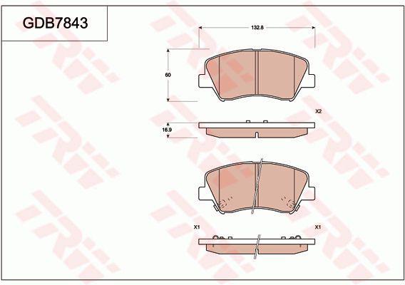TRW DTEC Brake Pad Set Front GDB7843DT