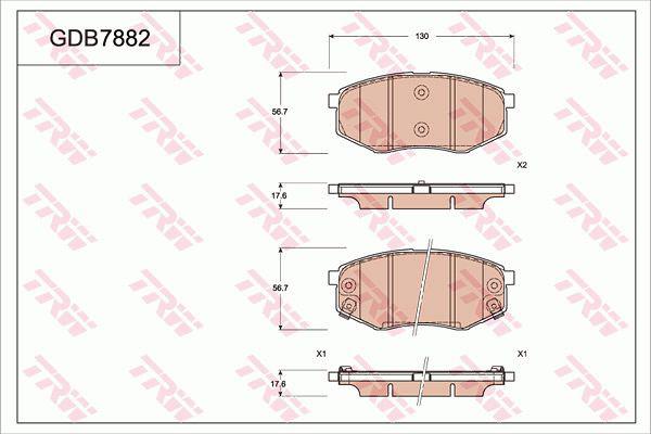 TRW Cotec Brake Pad Set Front GDB7882