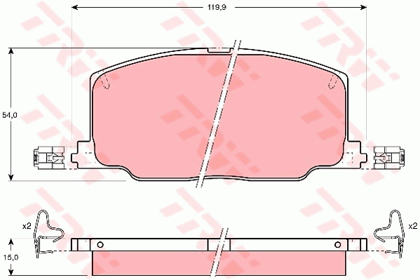 TRW DTEC Brake Pad Set Front GDB798DT