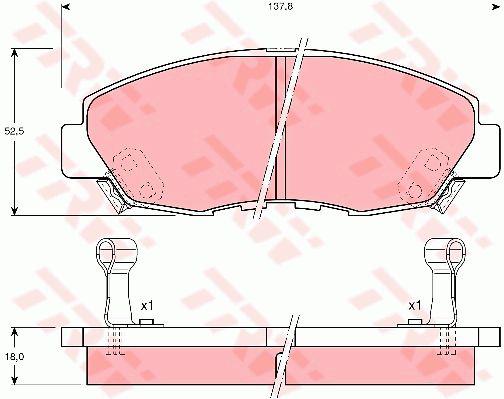 TRW DTEC Brake Pad Set Front GDB894DT