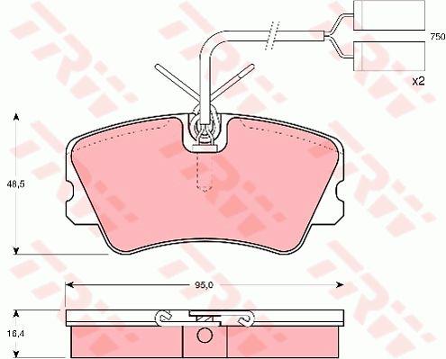 TRW Cotec Brake Pad Set Front GDB900