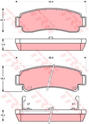 TRW Cotec Brake Pad Set Rear GDB1014