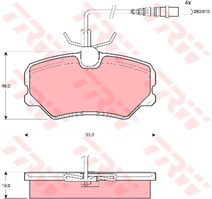 TRW Cotec Brake Pad Set Front GDB1039