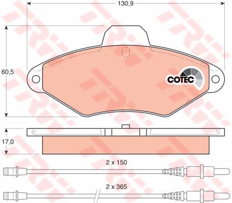 TRW Cotec Brake Pad Set GDB1101