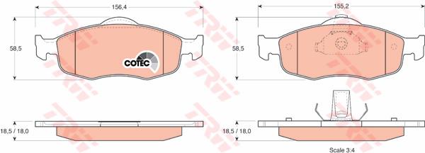 TRW Cotec Brake Pad Set GDB1107