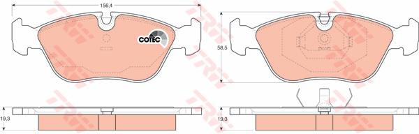 TRW Cotec Brake Pad Set Rear GDB1159