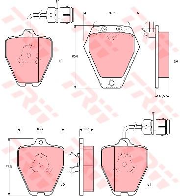 TRW Cotec Brake Pad Set GDB1162