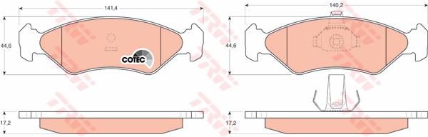 TRW Cotec Brake Pad Set Front GDB1221