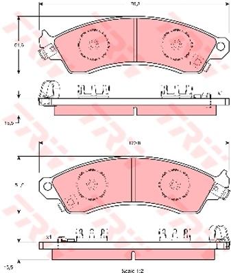 TRW Cotec Brake Pad Set Front GDB1226