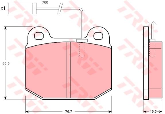 TRW Cotec Brake Pad Set Front GDB1253