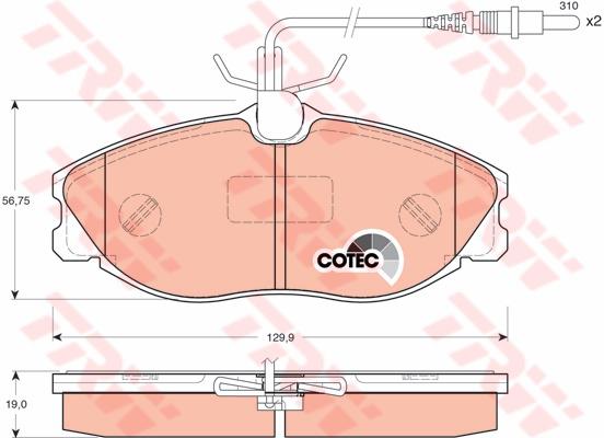 TRW Cotec Brake Pad Set Front GDB1259