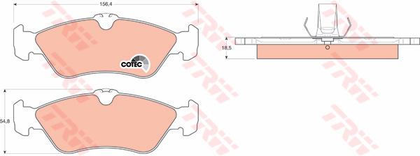 TRW Cotec Brake Pad Set Front GDB1263
