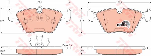 TRW Cotec Brake Pad Set Front GDB1264